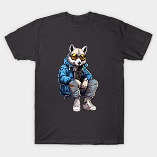 Hip-pop super star husky dog T-Shirt